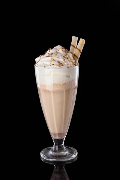 Coklat Milkshake Latar Belakang Hitam Dilicious Cocktail Stok Foto Bebas Royalti