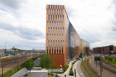 Krakow, Poland - May 29, 2022: High5ive business center. High 5ive office buildings complex at Pawia street near Galeria Krakowska shopping mall and Main Railway Station.
