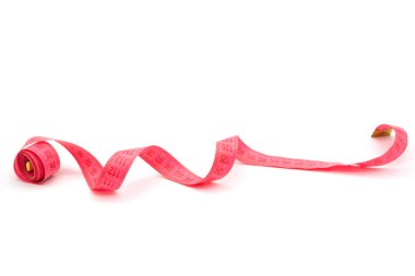 Kırmızı beyaz arka plan üzerinde izole bant ölçme.