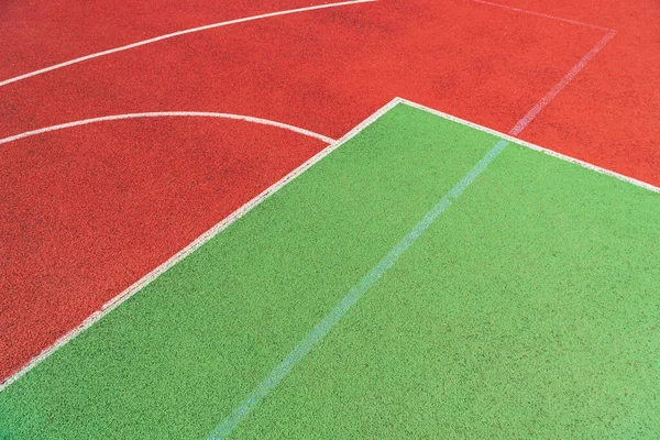 Kolorowe Linie Koszykówki Boisku — Zdjęcie stockowe