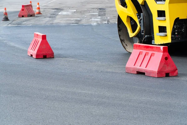 Asphalt Road Construction Road Repairing City Heavy Vibration Roller Compactor — Stock Photo, Image