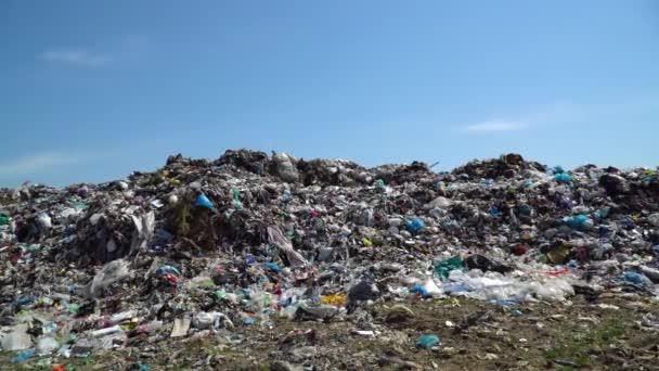 Mülldeponie Haufenweise Stinkende Und Giftige Rückstände Ökologisches Problem Video — Stockvideo
