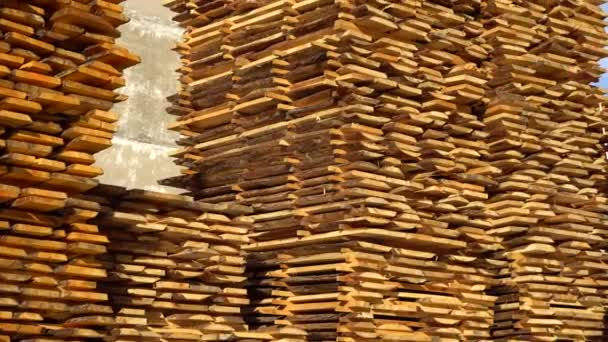 Stabler Træplader Savværket Produktion Træplader Tynde Planker Der Anvendes Til – Stock-video
