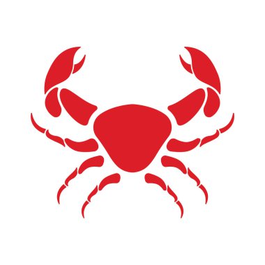 İş, restoran ve dükkan için soyut yengeç veya deniz ürünleri logosu.