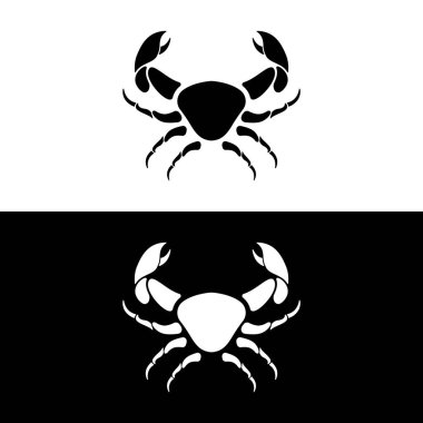 İş, restoran ve dükkan için soyut yengeç veya deniz ürünleri logosu.