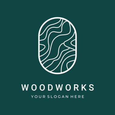 Tahta ve doğal fiber logo tasarımı, marangoz ve ahşap kalaslar ve testere ustası aletleri..