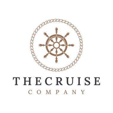 Gemi dümeninin logosu deniz dalgaları, geriye dönük ipler ve çapalarla tasarlandı. İş logosu, denizciler, yelkencilik..