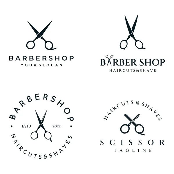 stock vector Creative and simple classic haircut salon scissors logo isolated on black and white background.For business, barbershop, salon, beauty.