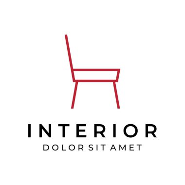 İç koltuk mobilyası logosu modern geometrik çizgilerle tasarlandı. Zarif ve minimalist şekilli..