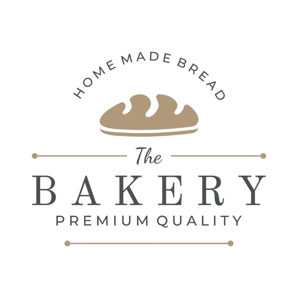 Ретро Пшеничный Хлеб Шаблон Логотипа Значок Пекарни Домашней Пекарни Ресторана — стоковый вектор