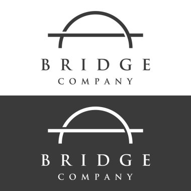 Minimalist ve zarif, modern bir konsepte sahip köprü inşa logosu..