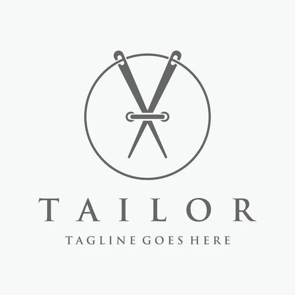 Tailor Silhouette Logo Needle Thread Benik Sewing Machine Markings Logo — Stock vektor