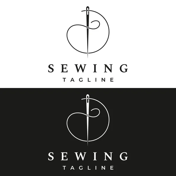 Tailor Silhouette Logo Needle Thread Benik Sewing Machine Markings Logo — стоковый вектор