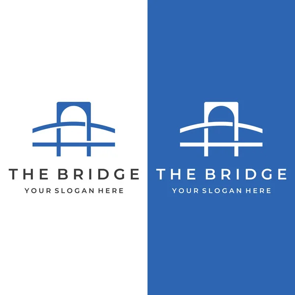 Minimalist Elegant Creative Bridge Building Logo Modern Concept — Stock Vector