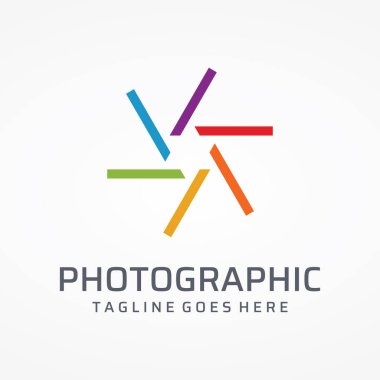 Photography camera logo, lens camera shutter, digital, line, professional, elegant and modern. The logo can be used for studios, photography and other businesses.