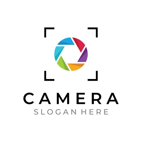 Photography Camera Logo Lens Camera Shutter Digital Line Professional Elegant — Stockvector