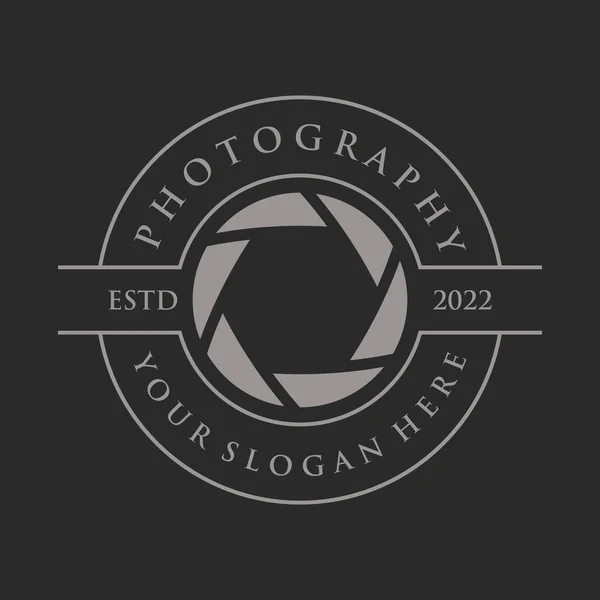 Photography Camera Logo Lens Camera Shutter Digital Line Professional Elegant — ストックベクタ