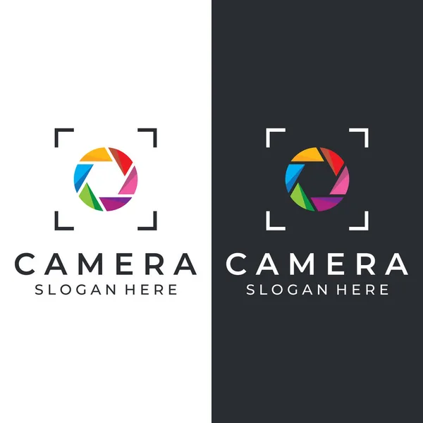 Photography Camera Logo Lens Camera Shutter Digital Line Professional Elegant — Vector de stock