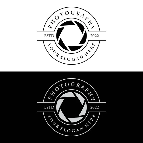Photography Camera Logo Lens Camera Shutter Digital Line Professional Elegant —  Vetores de Stock