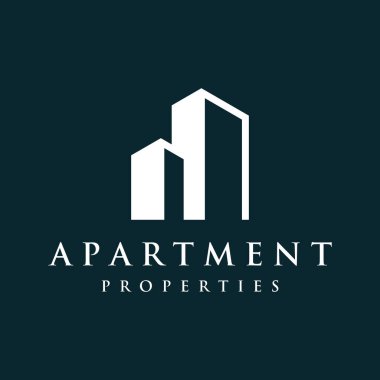 Modern ve zarif lüks apartman logoları, evler, oteller ve binalar izole edilmiş arka plan. İş, mimari, inşaat ve bina logoları.