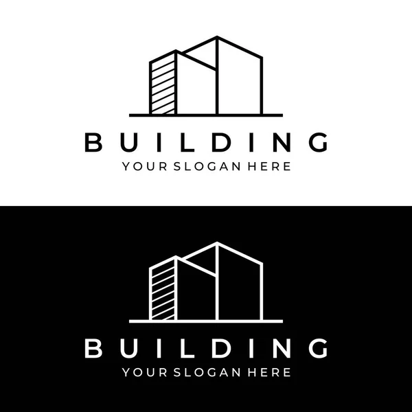 Logos Von Modernen Und Eleganten Luxus Apartmenthäusern Häusern Hotels Und — Stockvektor