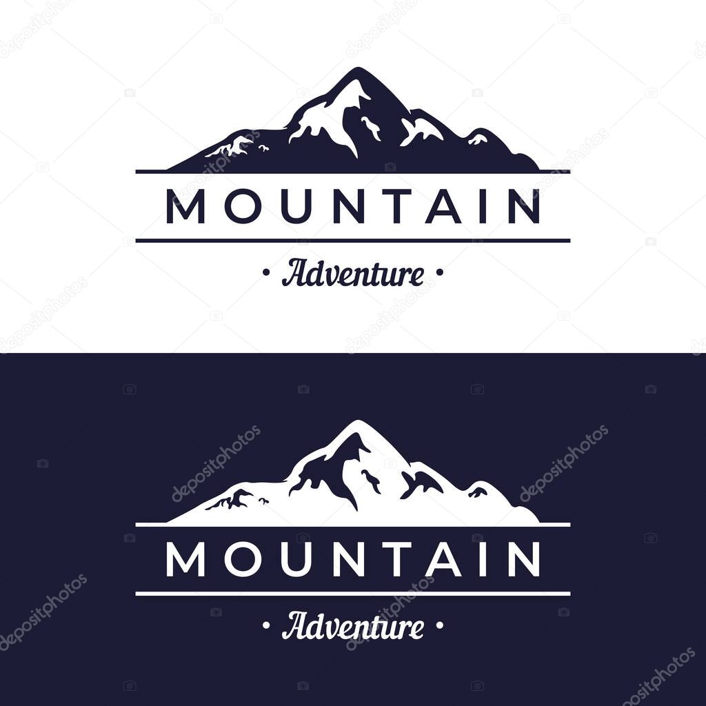 Mountain or mountains silhouette logo.Logos for climbers, photographers, businesses.