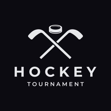 Hokey topu ve sopalı buz hokeyi rozeti. Kulüp, turnuva, amblem, şampiyonluk ve iş için..