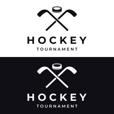 Hokey topu ve sopalı buz hokeyi rozeti. Kulüp, turnuva, amblem, şampiyonluk ve iş için..