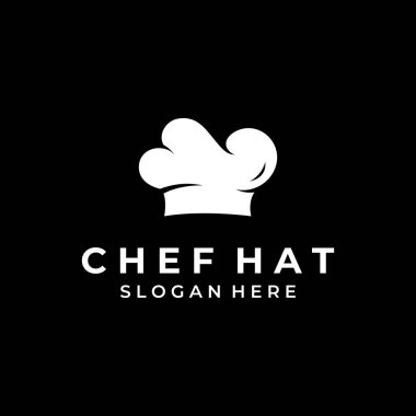 Profesyonel şef ya da aşçı şapkası logosu. İş logosu, ev aşçısı ve restoran şefi..