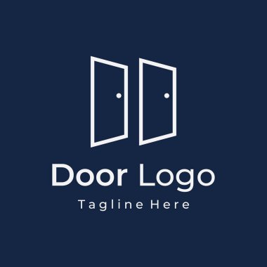 Basit bir açık kapı logosu tasarımı, geometrik şekilli ya da monogramlı. İnşaat, iş yeri, mülk ve şirket için..