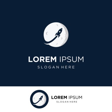 Yaratıcı ve modern roket logosu, yıldız gemisi fırlatma şablonu.