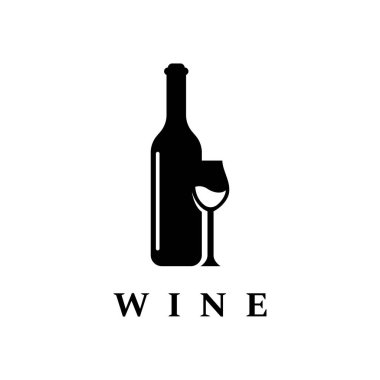 Wine logo design with wine glasses and bottles.Logos for nightclubs, bars and wine shops.
