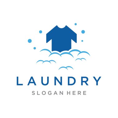Laundry logo creative design with concept of washing machine, clothes or clothes, foam. Logo for washing , badge,company.