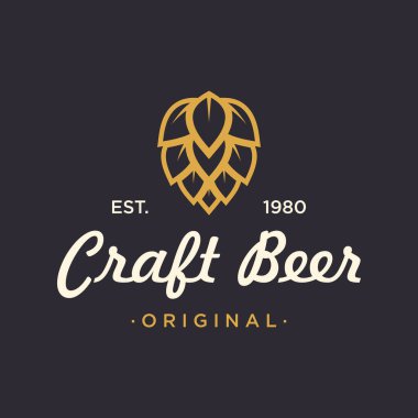 Premium quality vintage craft beer logo template. For badges, emblems, beer companies, bars, taverns.