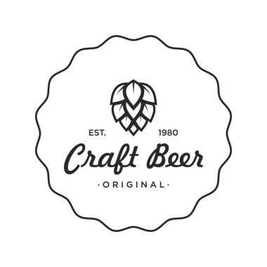 Premium quality vintage craft beer logo template. For badges, emblems, beer companies, bars, taverns.