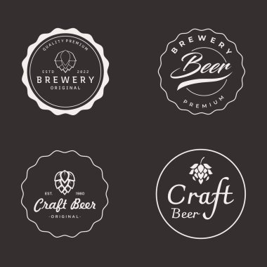 Premium quality vintage craft beer logo template. For badges, emblems, beer companies, bars, taverns.