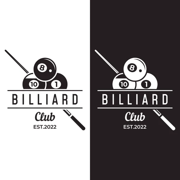 Billiard Cue Stick Creative Logo Template Logo Billiard Sport Game —  Vetores de Stock