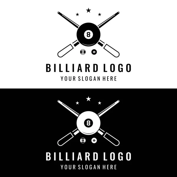 Modèle Logo Créatif Billard Marqueur Logo Billard Sport Jeu Club — Image vectorielle