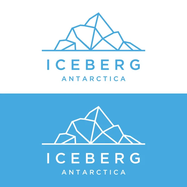 Ilustração Geométrica Abstrata Vetor Minimalista Logotipo Iceberg Ártico — Vetor de Stock