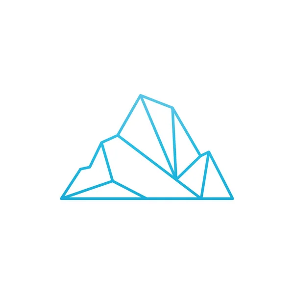 Illustration Vectorielle Minimaliste Logo Abstrait Géométrique Iceberg Arctique — Image vectorielle
