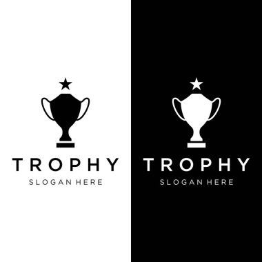 Yaratıcı ve eşsiz bir kupa logosu. Spor turnuvası şampiyonası için kupa logosu.