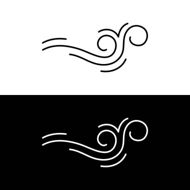 Yaratıcı rüzgar veya hava dalgası elementi logo kalıbı. İş için logo, ağ, klima.
