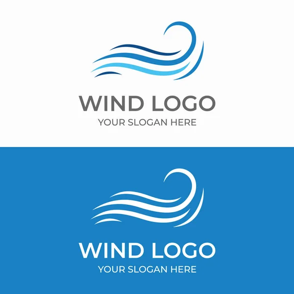 Креативный Ветер Элемент Воздушной Волны Волна Логотип Template — стоковый вектор
