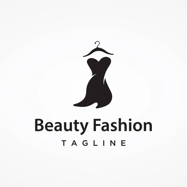 Логотип Женской Одежды Вешалкой Роскошной Одеждой Логотип Бизнеса Бутика Модного — стоковый вектор