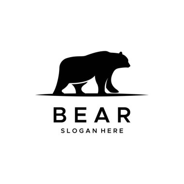 Kutup ayısı hayvan logosu dizaynı ve ayı yüzü arka planda izole.