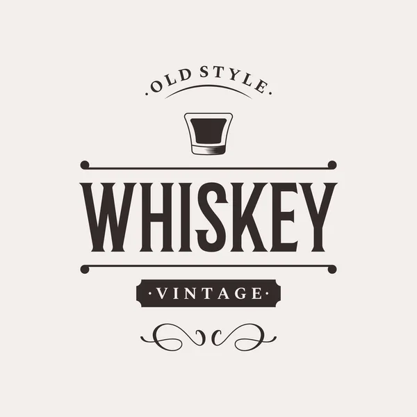 Ročník Prémiové Whisky Logo Štítek Ručním Nápisem Nápoje Rum Hospodu — Stockový vektor