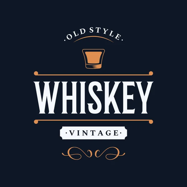 Etiqueta Logotipo Uísque Premium Vintage Com Letras Mão Para Bebidas — Vetor de Stock