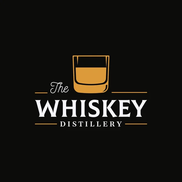 Etykieta Logo Premium Whisky Napisem Ręcznym Napoje Rum Pub Towarzystwo — Wektor stockowy