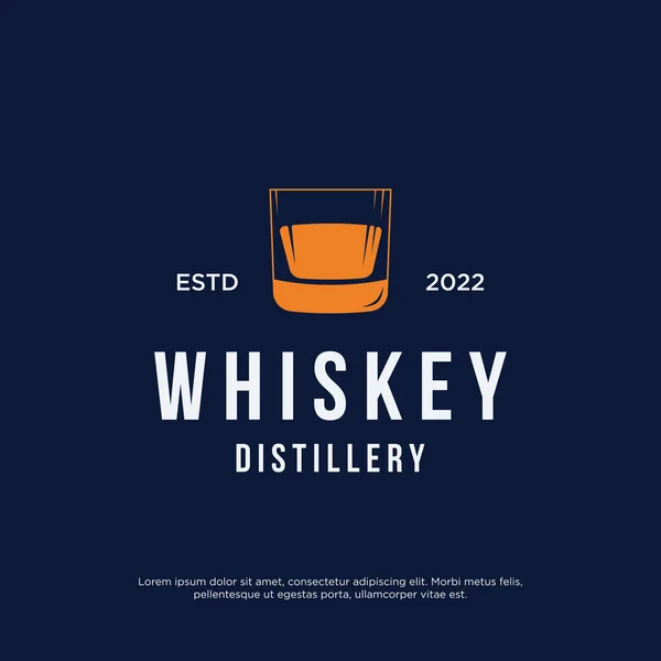 Vintage Premium Whiskey Logo Mit Handgeschriebenem Schriftzug Für Getränke Rum — Stockvektor