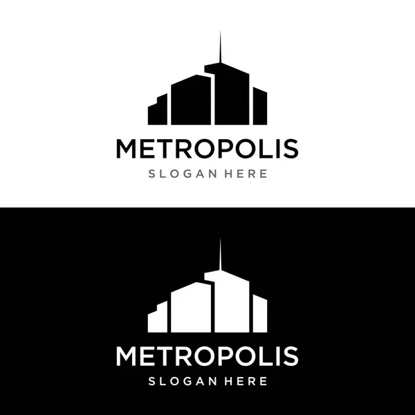 Υγιής Σύγχρονη Πόλη Skyline Λογότυπο Design Logo Για Τις Επιχειρήσεις — Διανυσματικό Αρχείο
